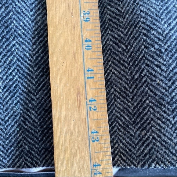 VTG House Of Cromwell New York Mens Herringbone Gray Coat size  42 - Picture 9 of 9
